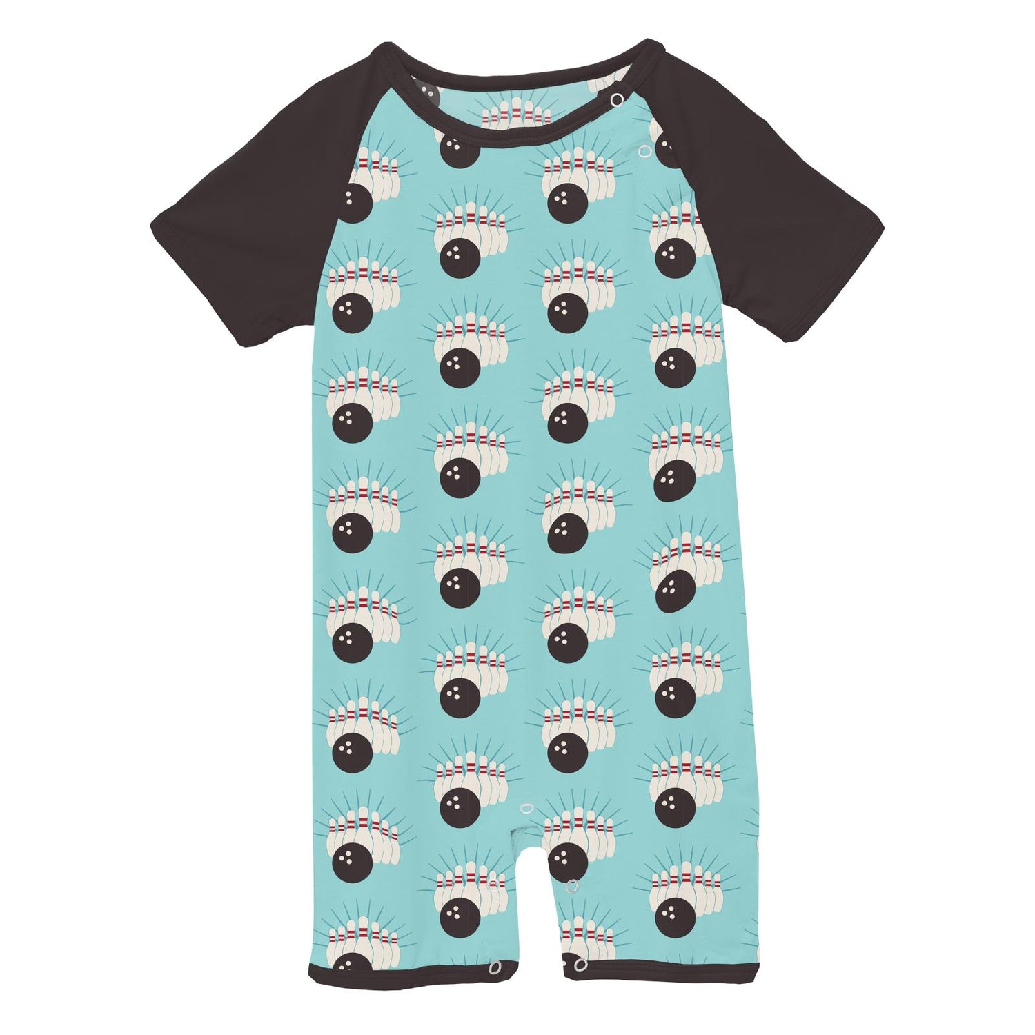 Print Raglan Romper in Summer Sky Bowling (258094)