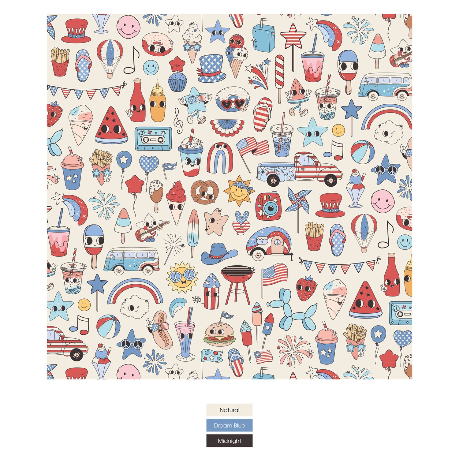 Print Footie with 2 Way Zipper in Party USA (362204)