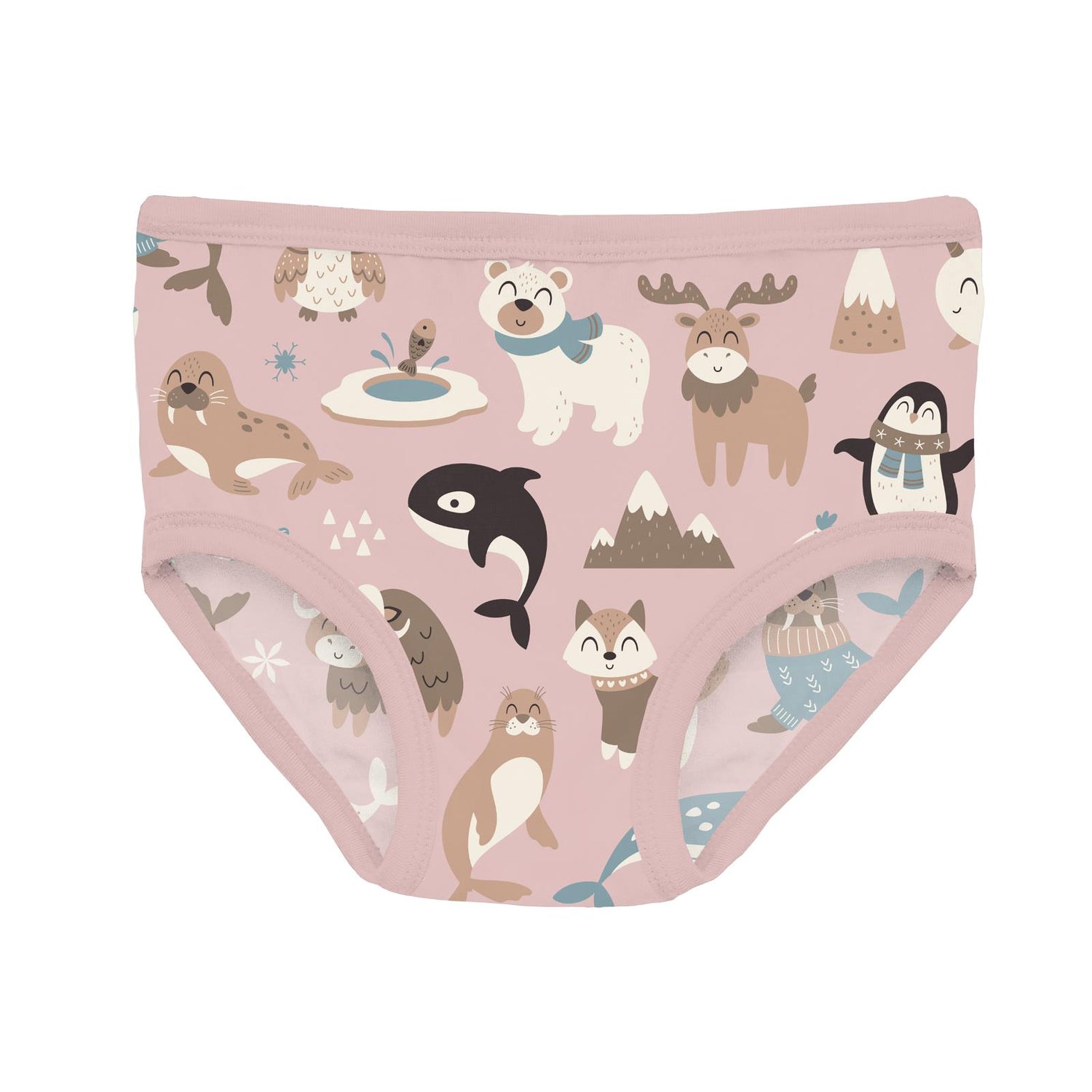 Print Girl's Underwear Set of 3 in Chalkboard Snowflakes, Baby Rose & Baby Rose Arctic Animals (342796)