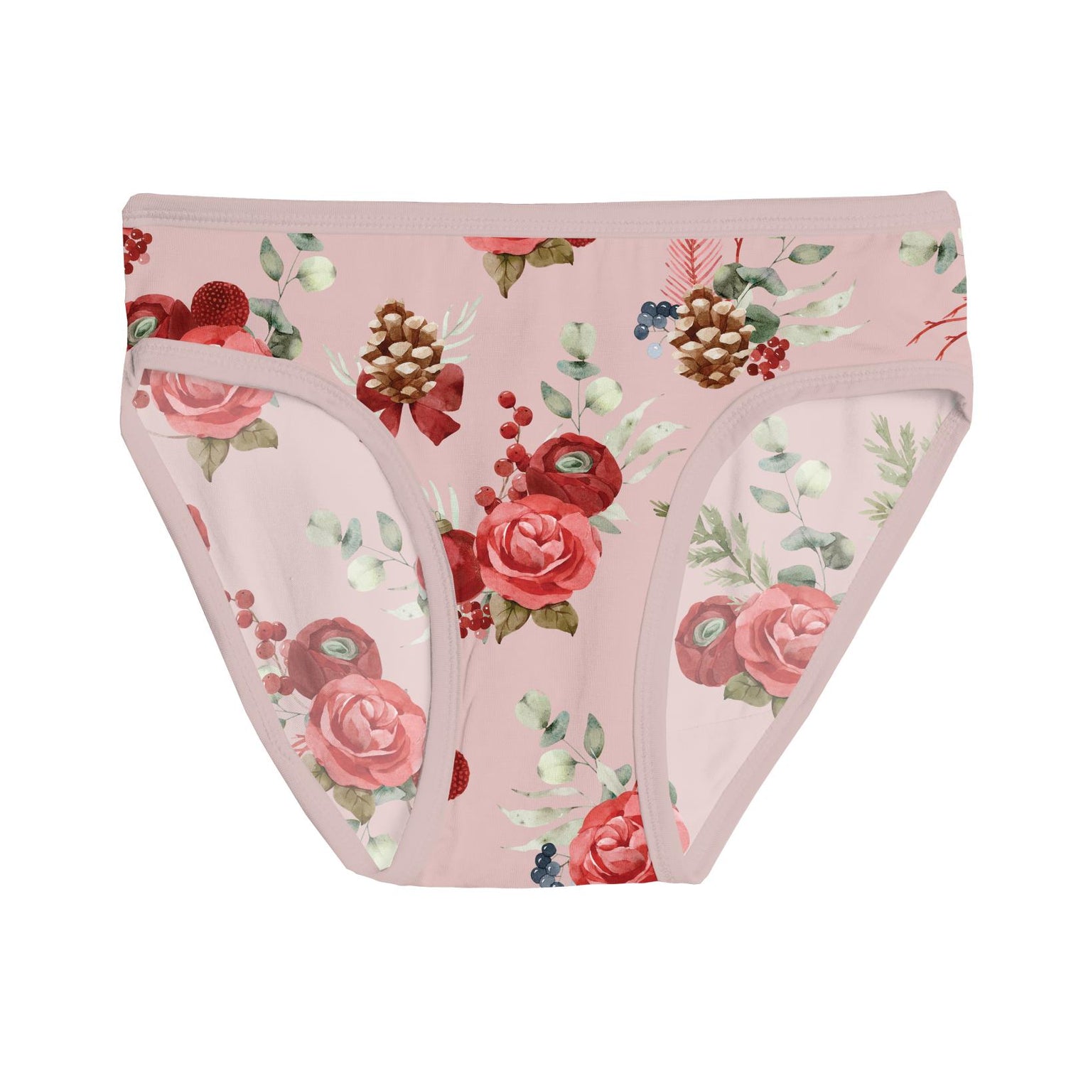 Print Girl's Underwear in Baby Rose Holiday Floral (342909)