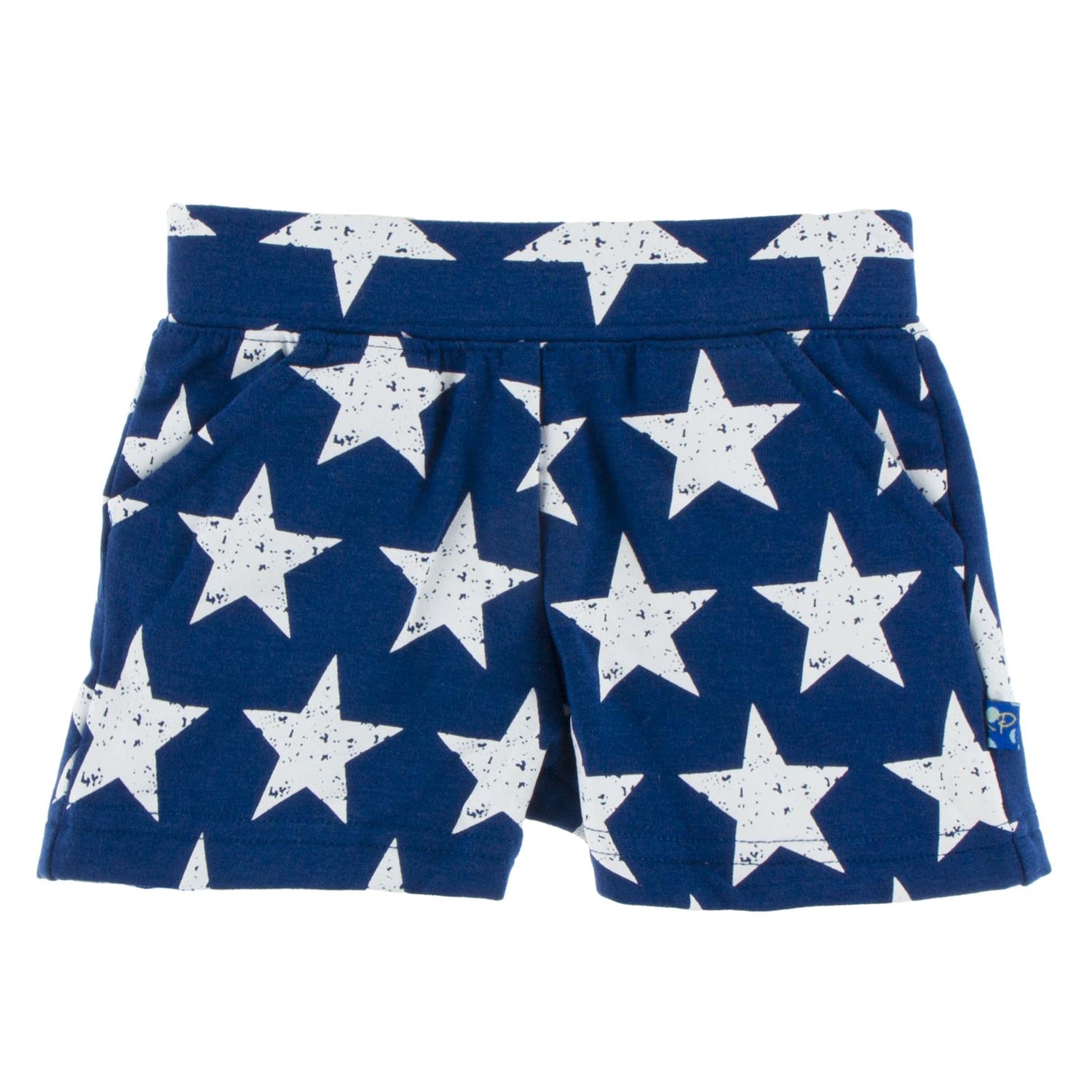 Print Fleece Shorts in Flag Blue Vintage Stars (185038)