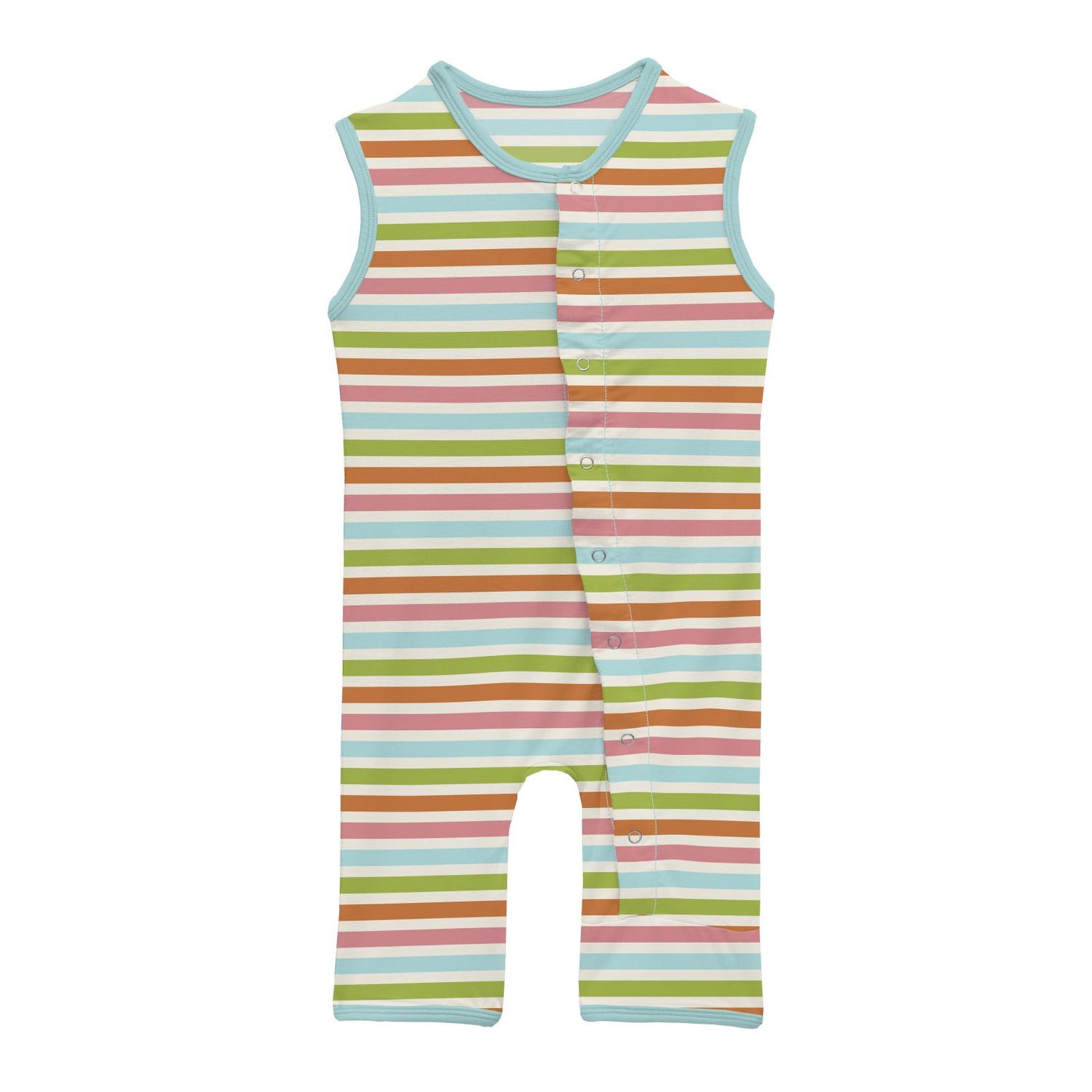 Print Tank Romper in Beach Day Stripe (228318)