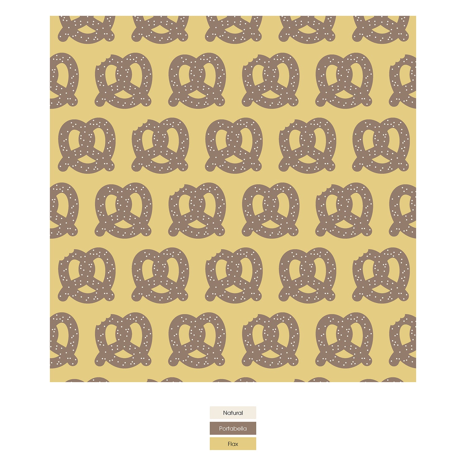 Print Long Sleeve Crew Neck Tee in Flax Giant Pretzel (339643)