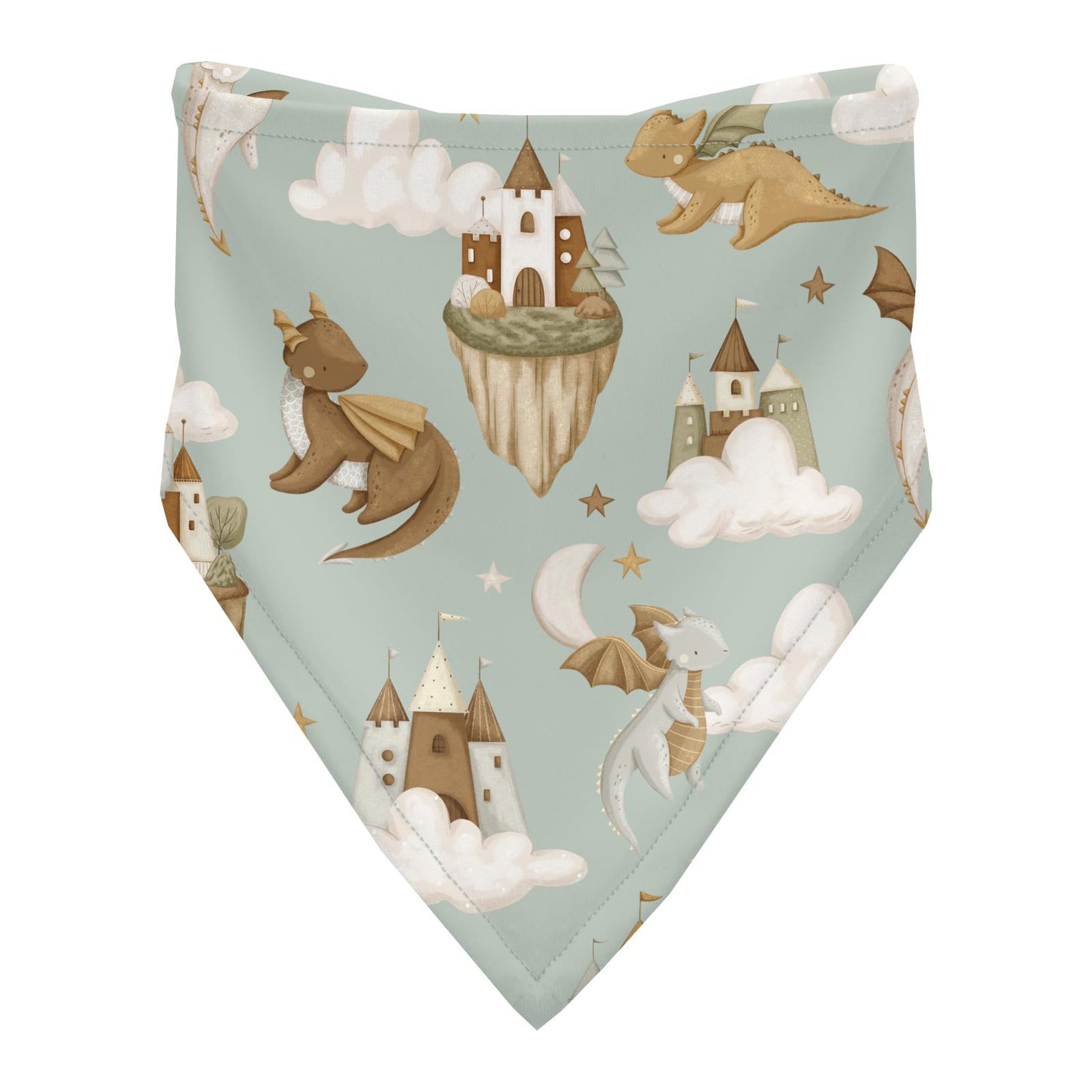 Print Bandana Bib in Aloe Castles and Clouds (350449)