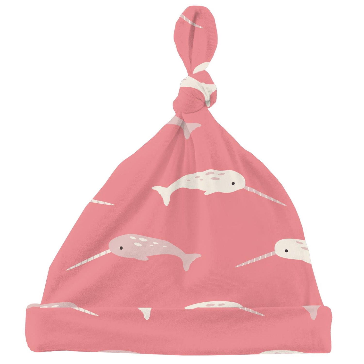 Print Knot Hat in Strawberry Narwhal