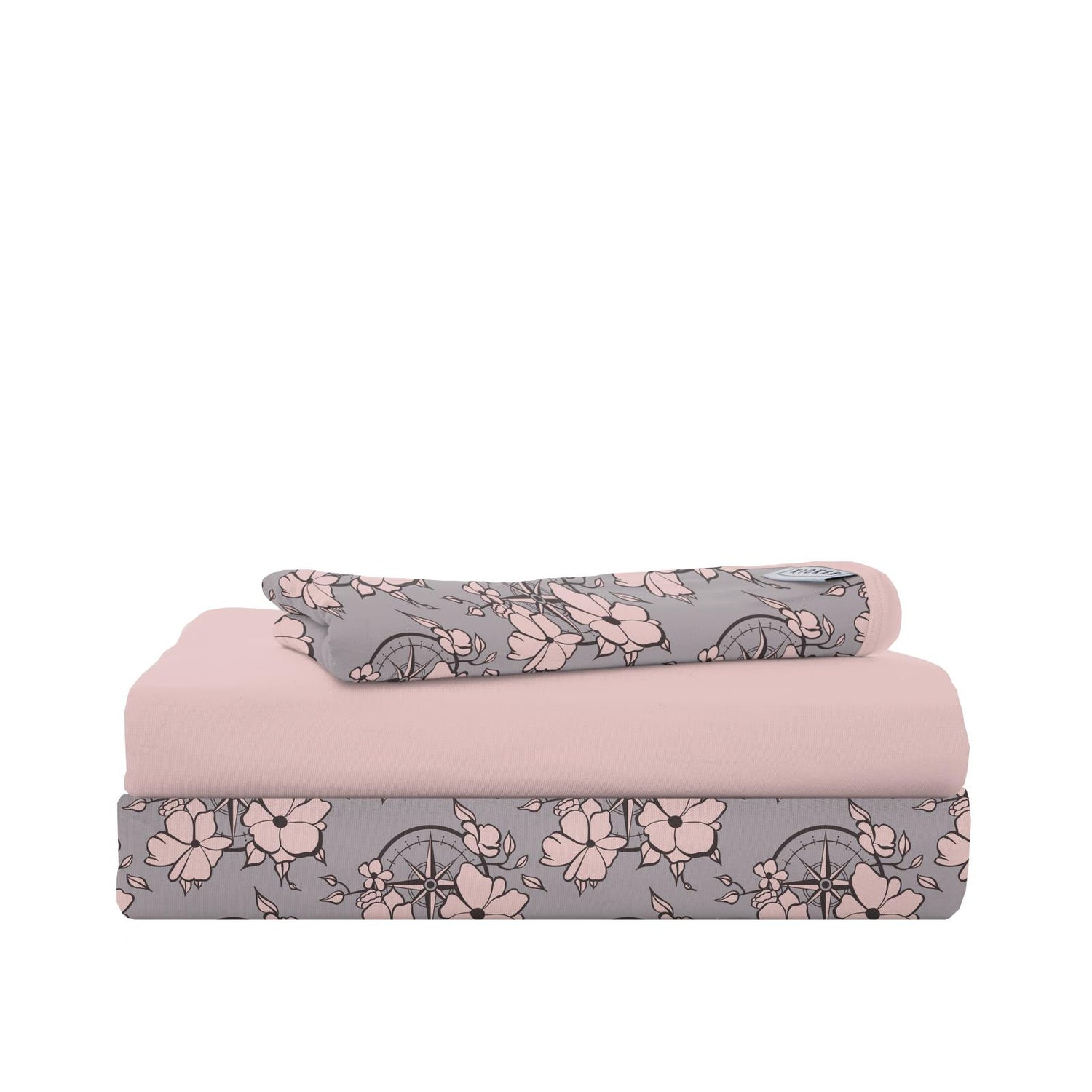 Print Twin Sheet Set in Feather Nautical Floral