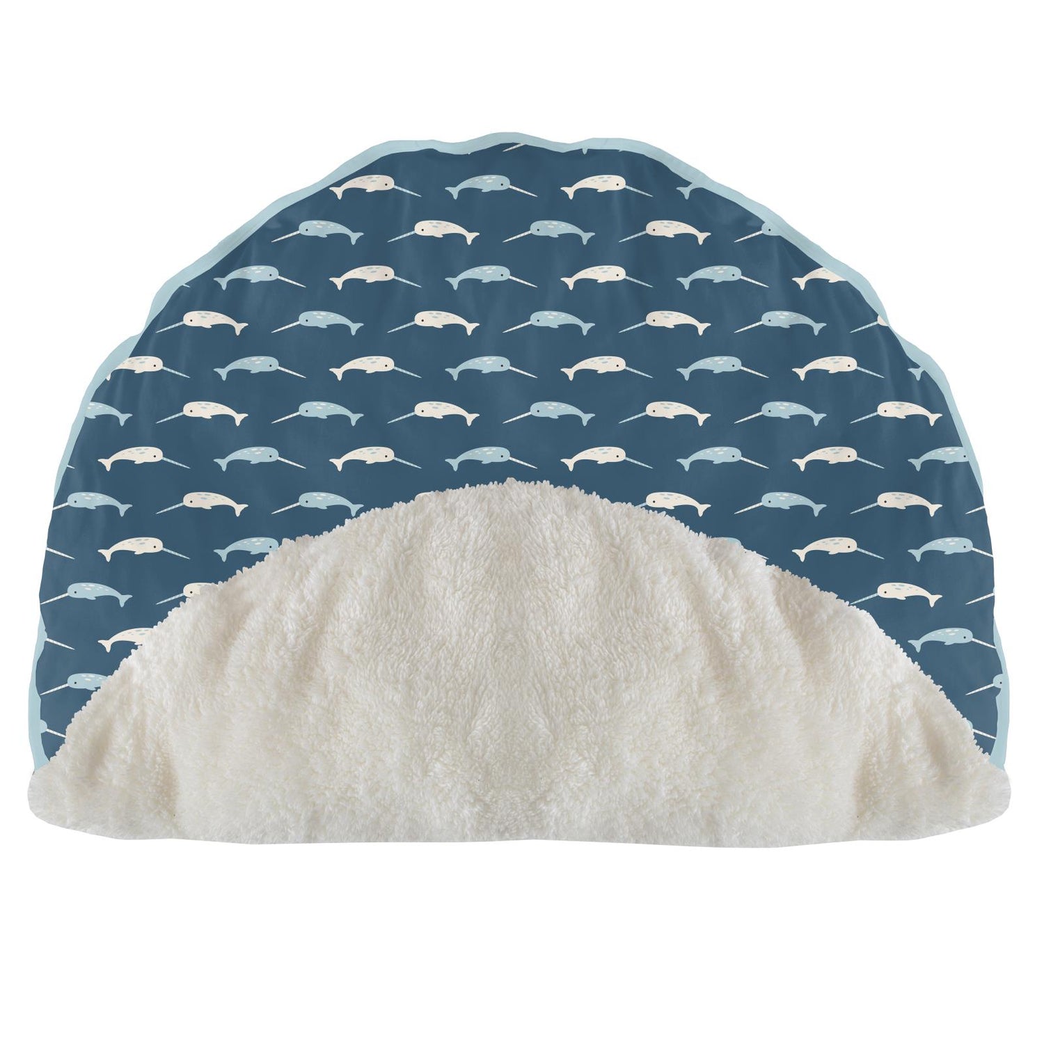 Print Sherpa-Lined Fluffle Playmat in Deep Sea Narwhal