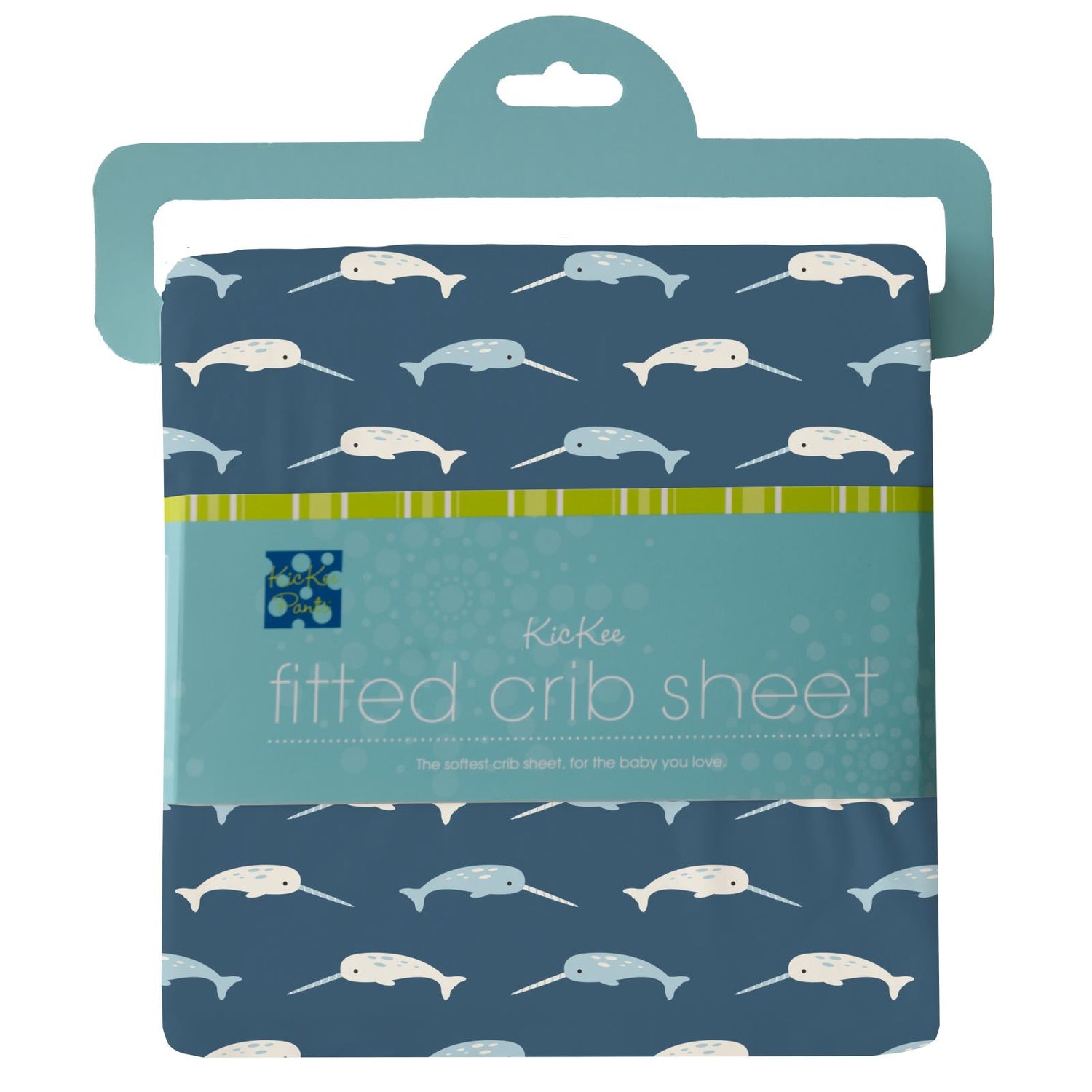 Print Grow with me Crib to Twin Fitted Sheet in Deep Sea Narwhal