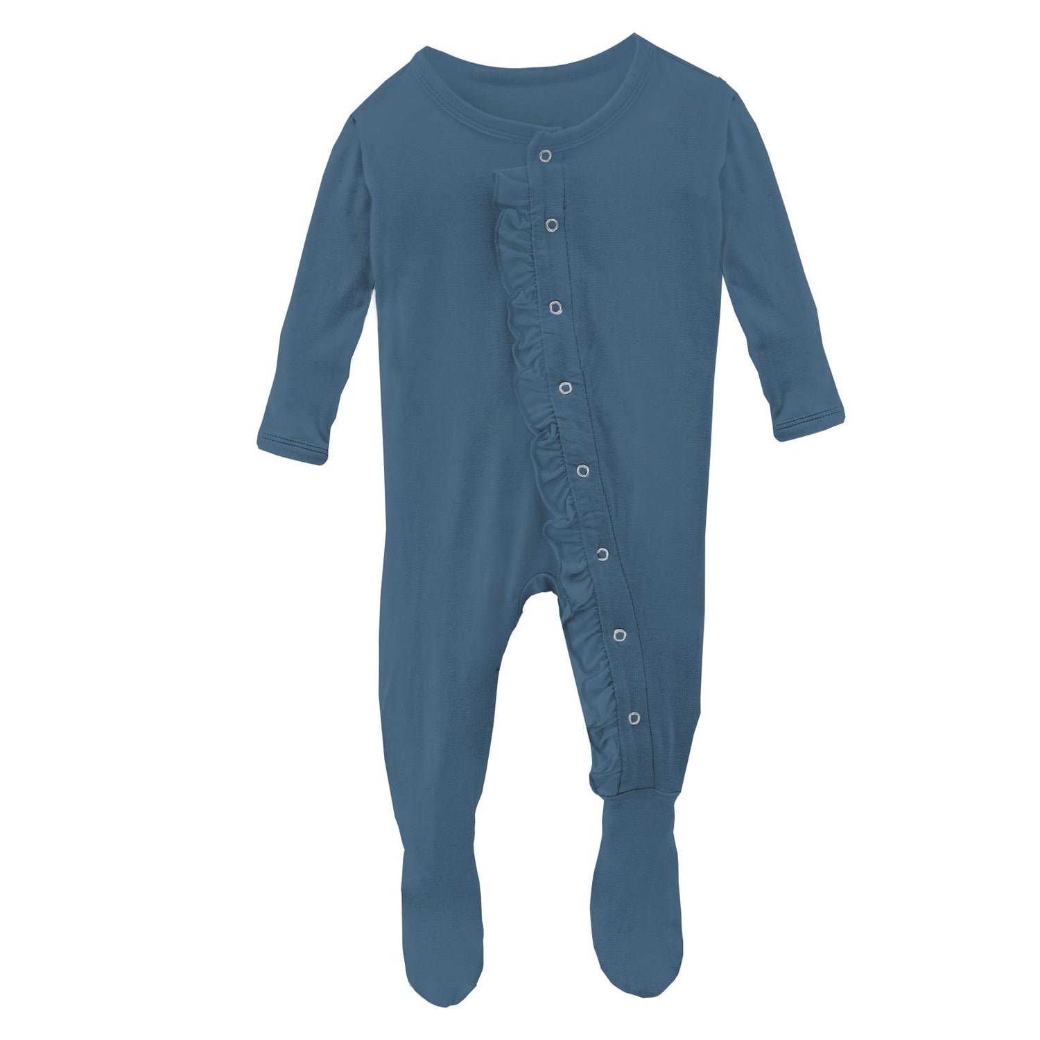 Classic Ruffle Footie with Snaps in Twilight