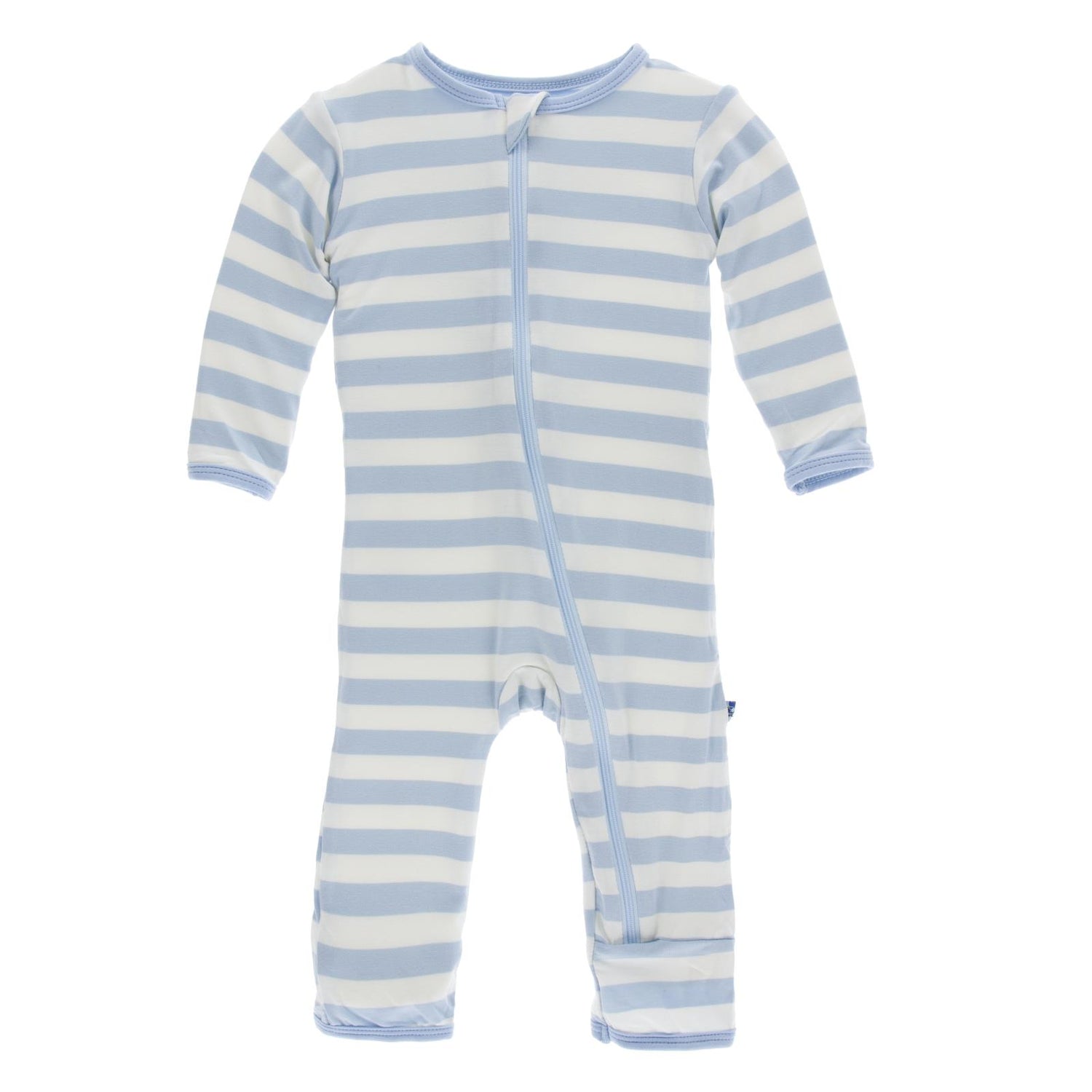 Print Coverall with Zipper in Pond Stripe