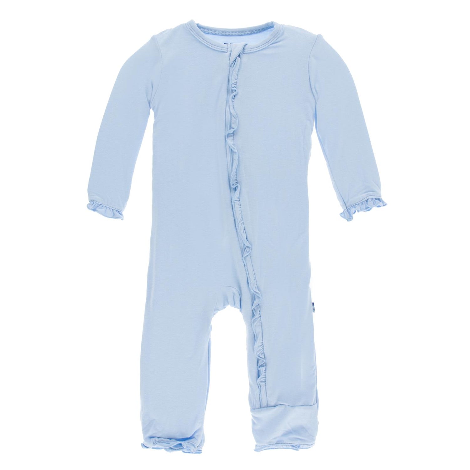 Classic Ruffle Coverall with Zipper in Pond