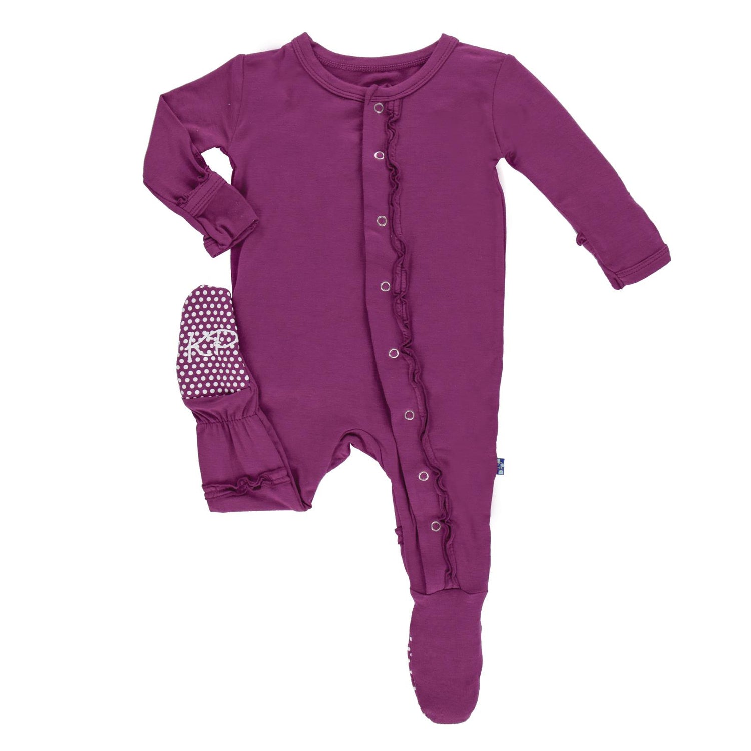 Basic Muffin Ruffle Footie in Orchid