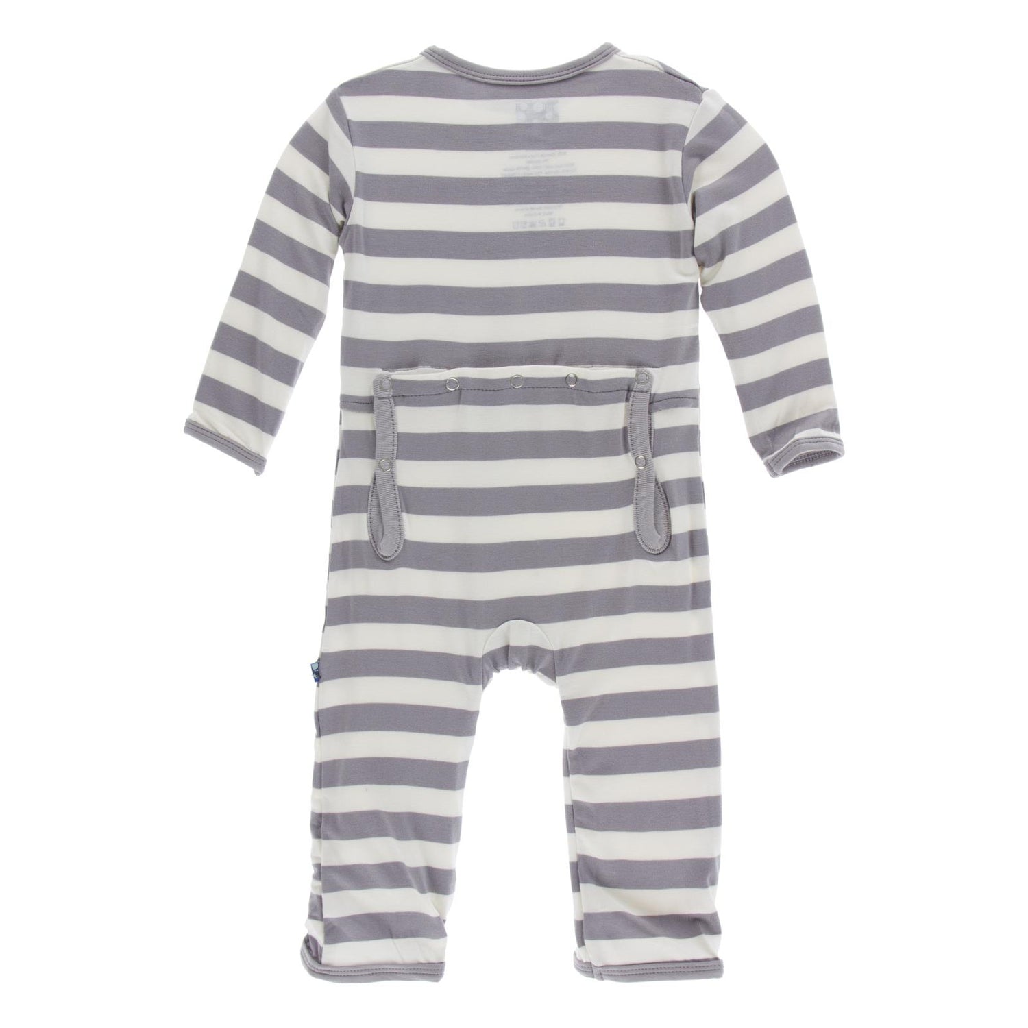 Print Coverall with Zipper in Feather Contrast Stripe