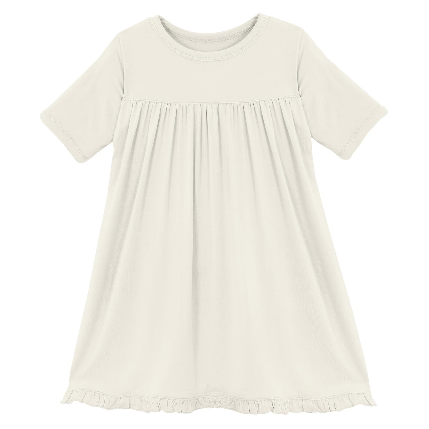 Classic Short Sleeve Swing Dress in Natural