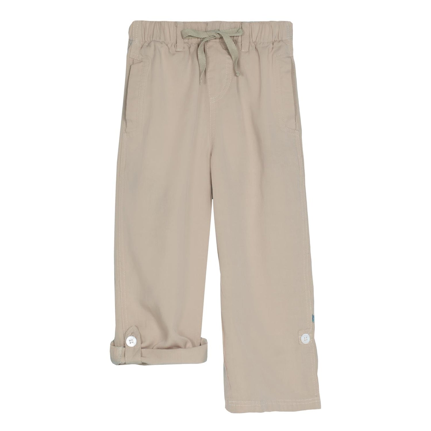 Woven Roll-Up Pants in Burlap