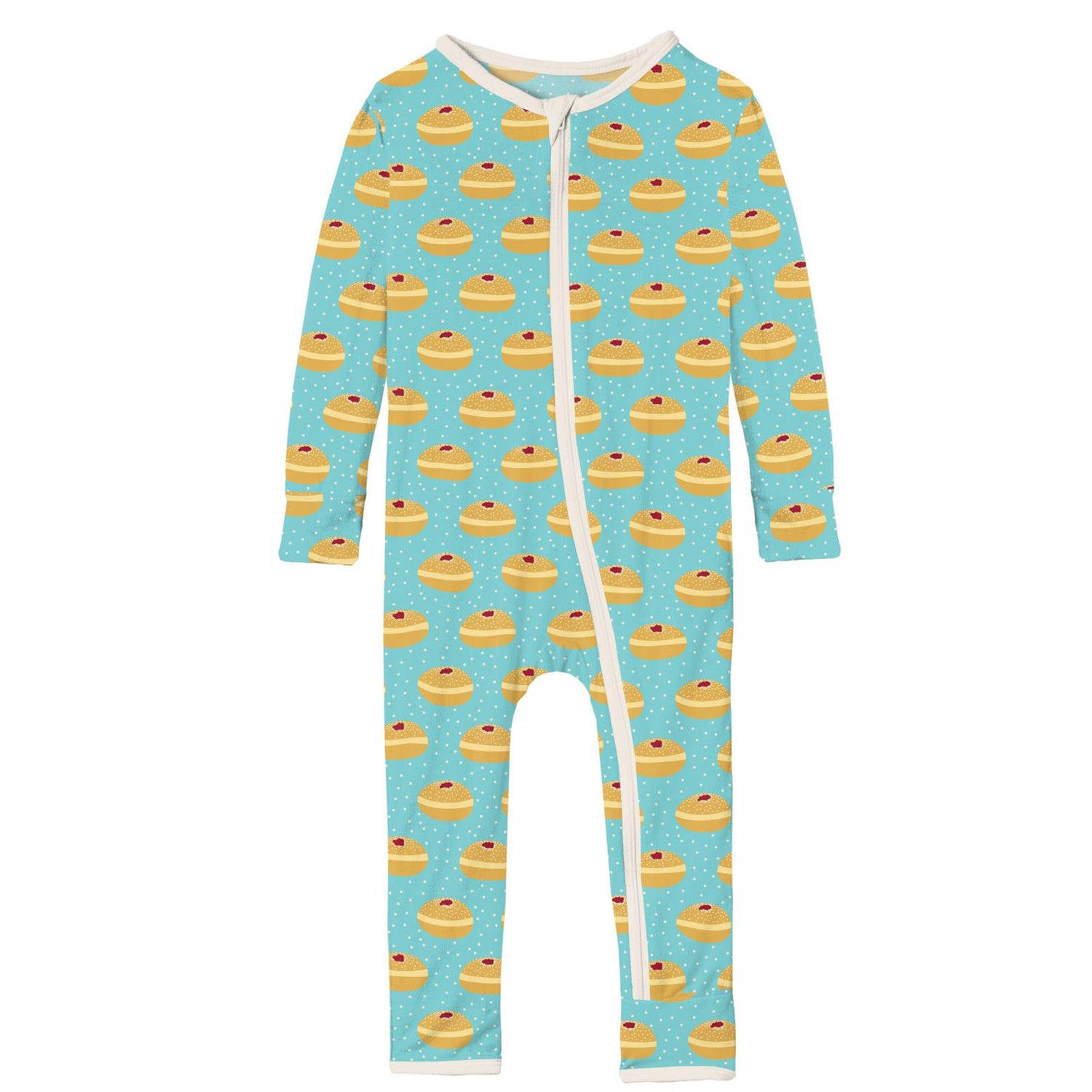 Print Coverall with Zipper in Iceberg Jelly Donuts