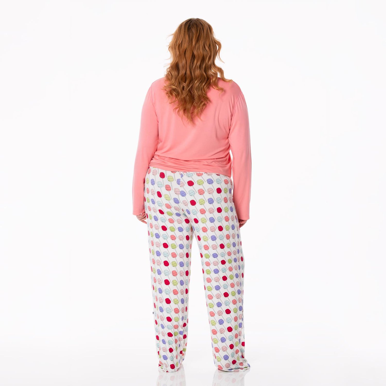 Women's Print Long Sleeve Loosey Goosey Tee & Pajama Pants Set in Lula's Lollipops