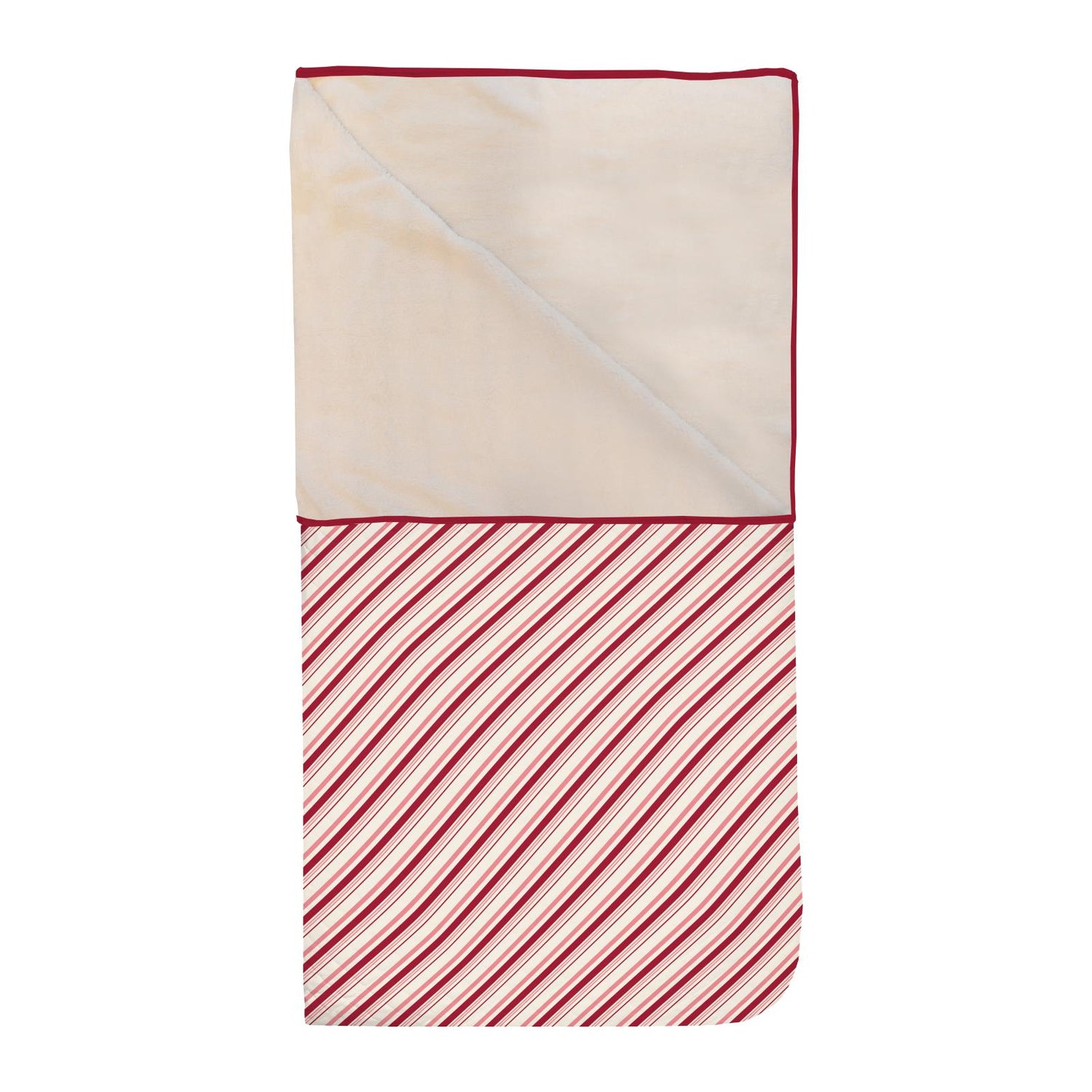 Print Sherpa-Lined Sleepover Bag in Strawberry Candy Cane Stripe