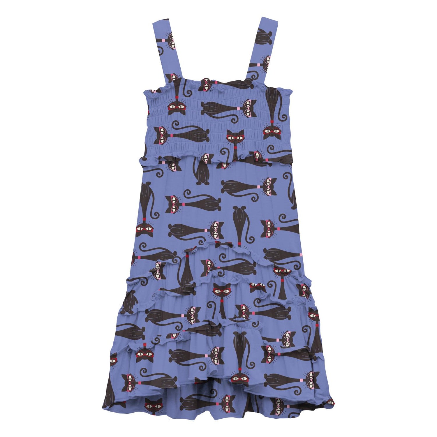 Print Woven Sundress in Forget Me Not Cool Cats