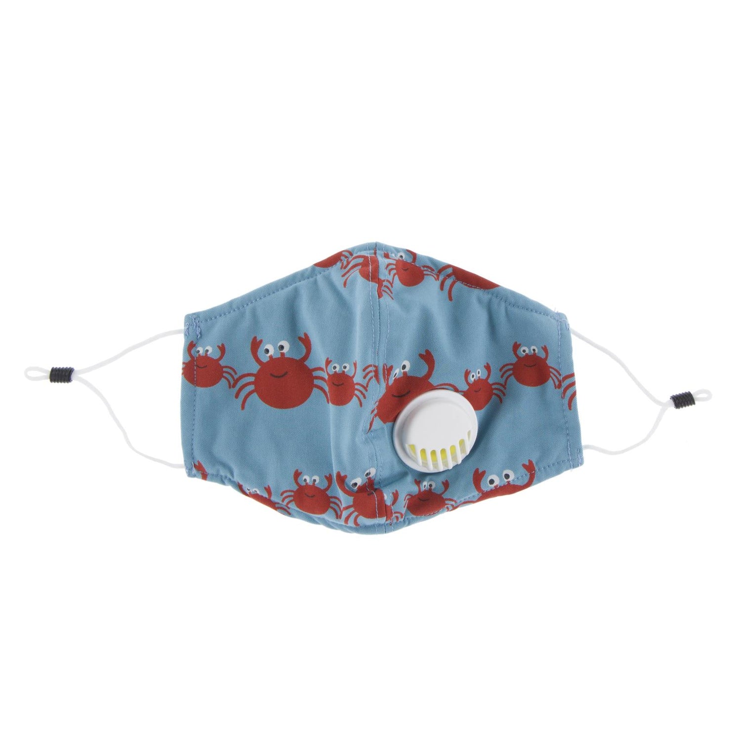 Print Waterproof Mask with Covered Vent and Filter for Kids in Blue Moon Crab Family