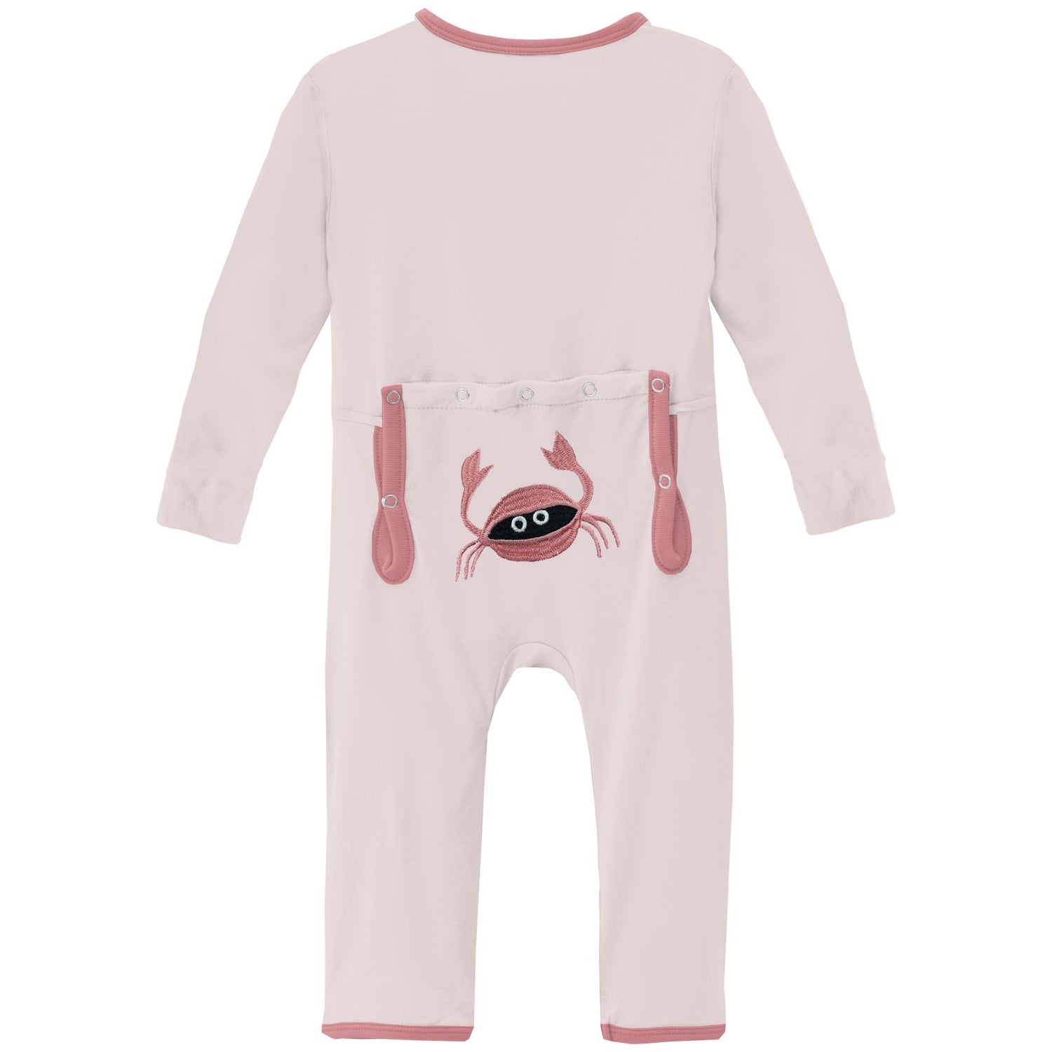 Applique Coverall with Zipper in Macaroon Crabs