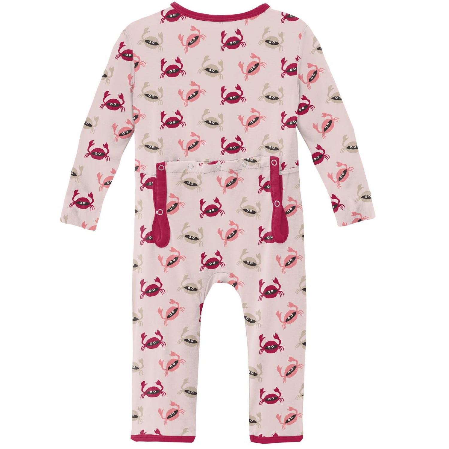 Print Coverall with Zipper in Macaroon Crabs