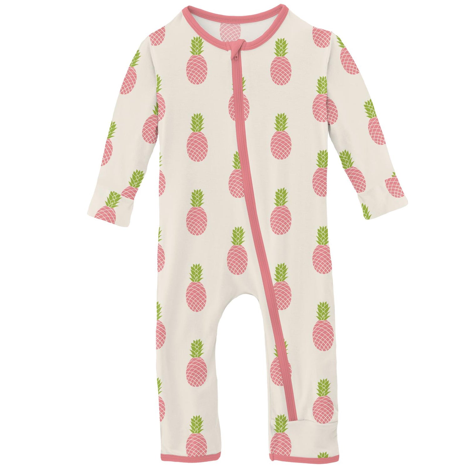 Print Coverall with Zipper in Strawberry Pineapples