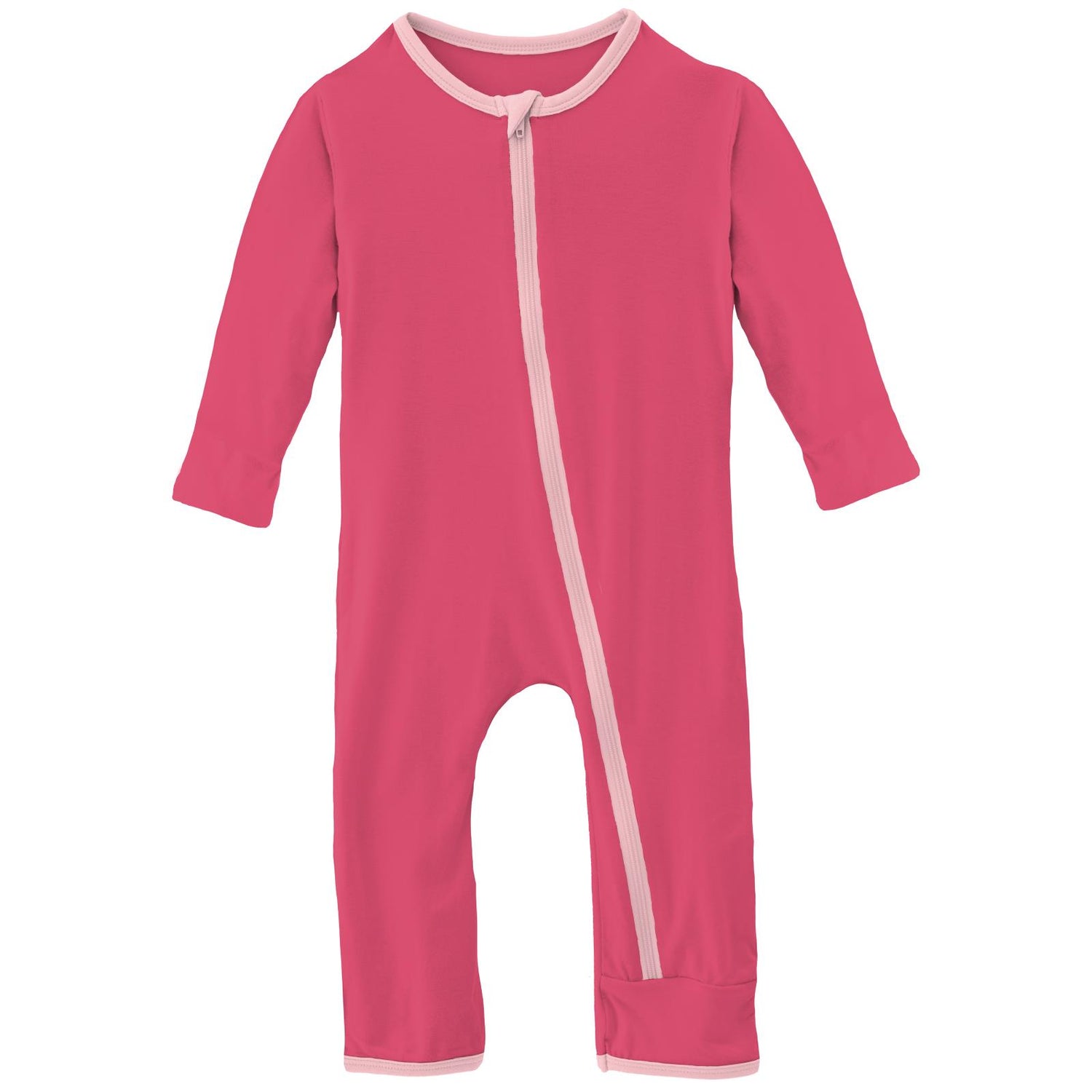Applique Coverall with Zipper in Winter Rose Penguin