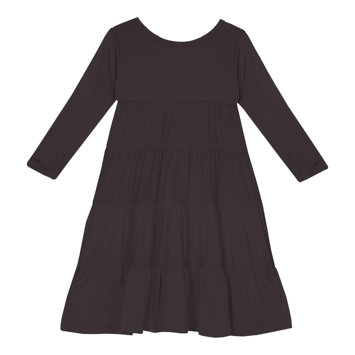 Long Sleeve Tiered Dress in Midnight