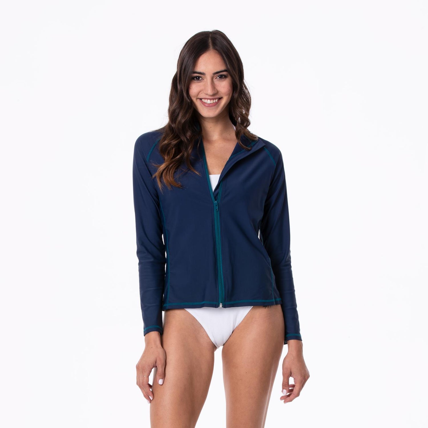Women's Long Sleeve Swim and Sun Cover Up in Peacock