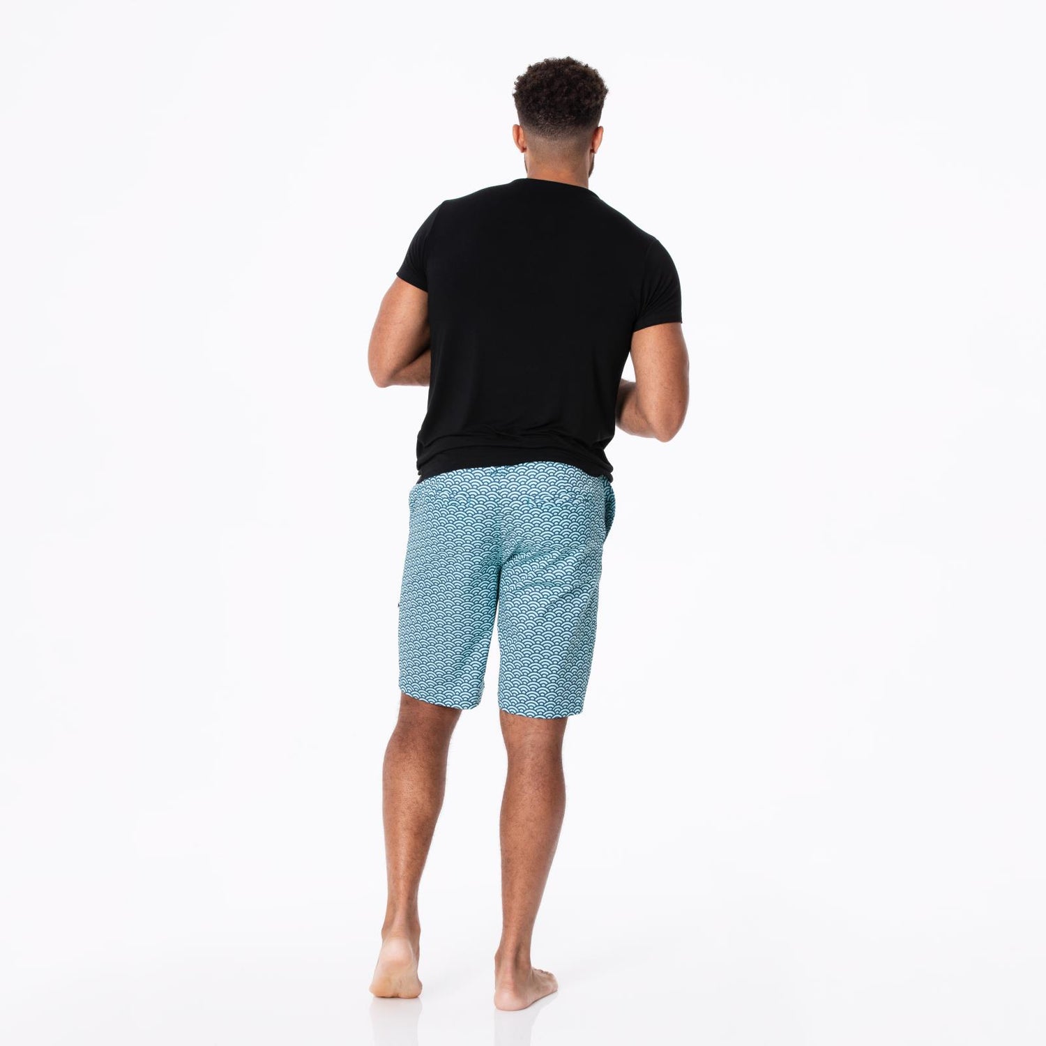 Men's Print Hybrid Swim Shorts in Summer Sky Waves
