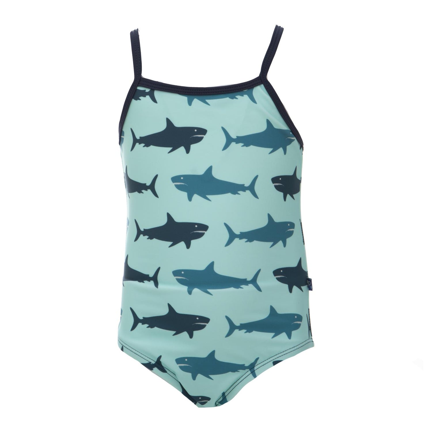 Print One-Piece Bathing Suit in Summer Sky Megalodon