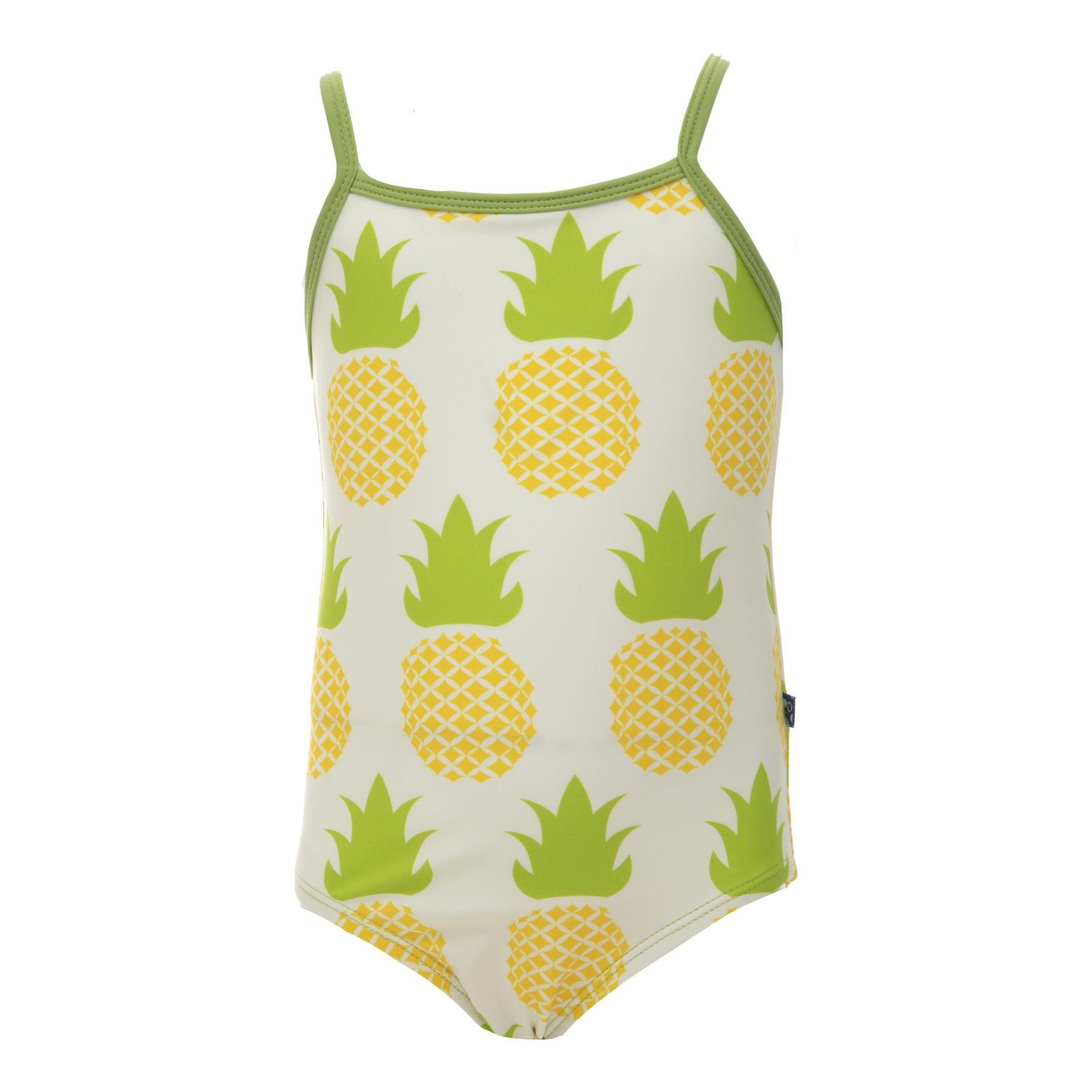 Print One-Piece Bathing Suit in Natural Pineapple
