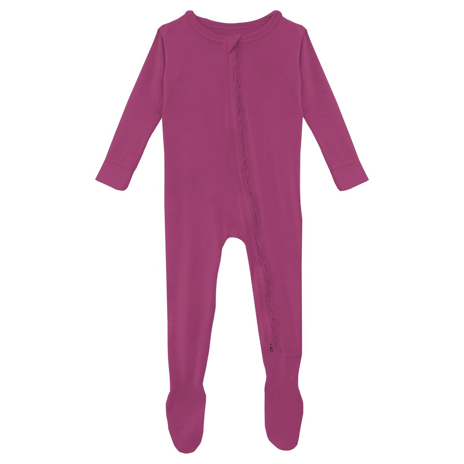 Muffin Ruffle Footie with 2 Way Zipper in Orchid