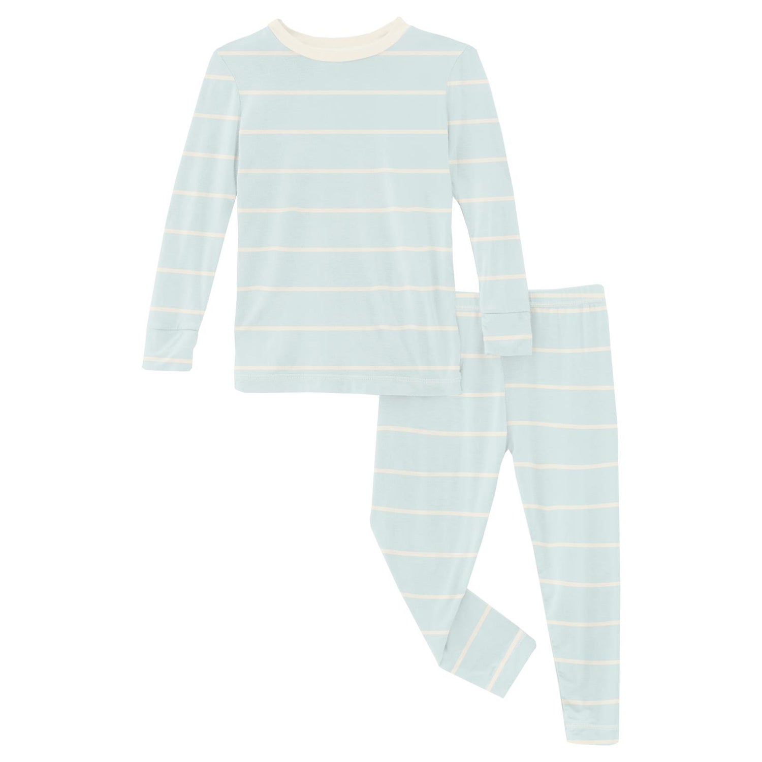 Print Long Sleeve Pajama Set in Fresh Air Road Trip Stripe