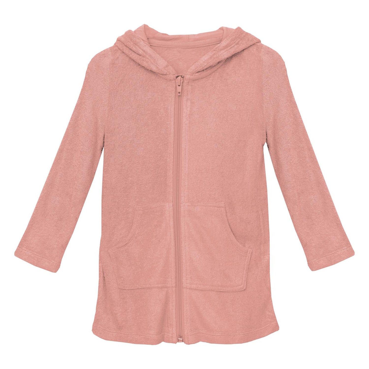 Terry Zip-Front After Swim Robe in Blush