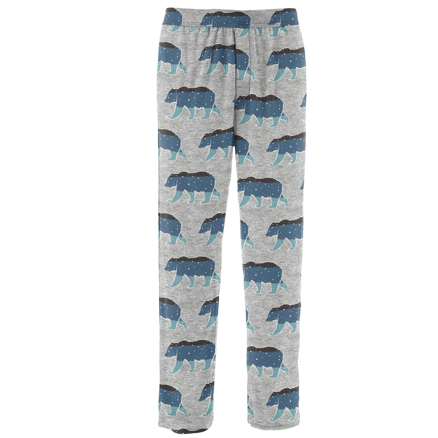 Men's Print Pajama Pants in Heathered Mist Night Sky Bear