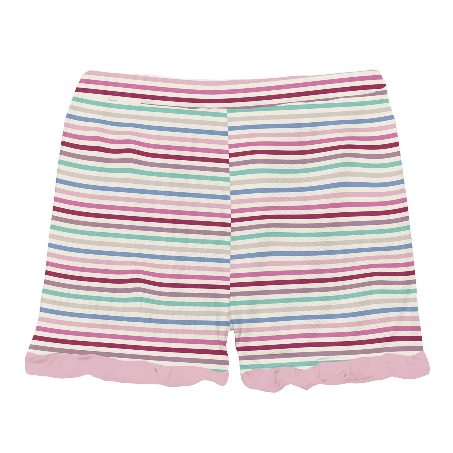 Print Ruffle Shorts in Make Believe Stripe