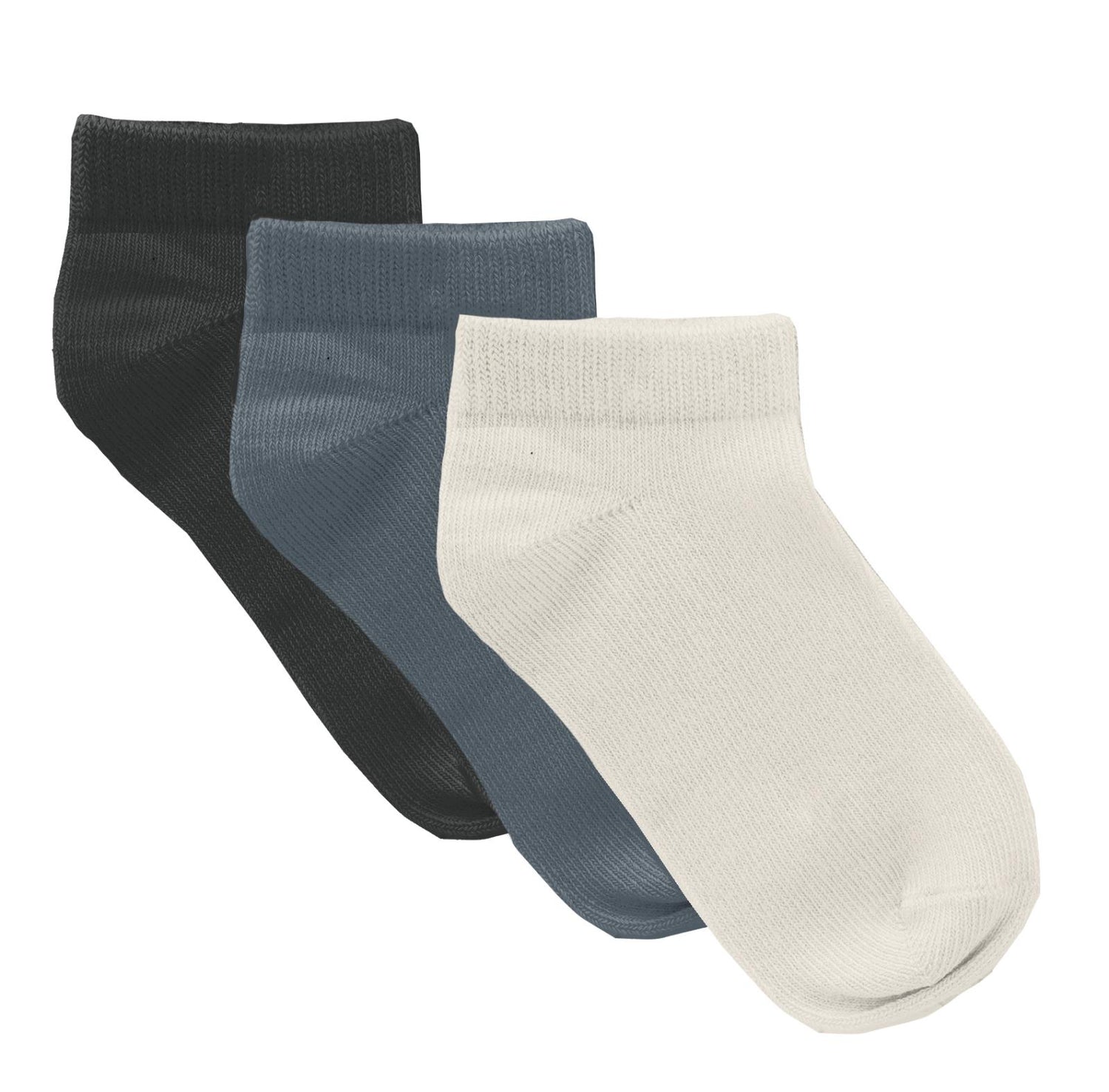 Ankle Socks Set of 3 in Natural, Midnight and Slate