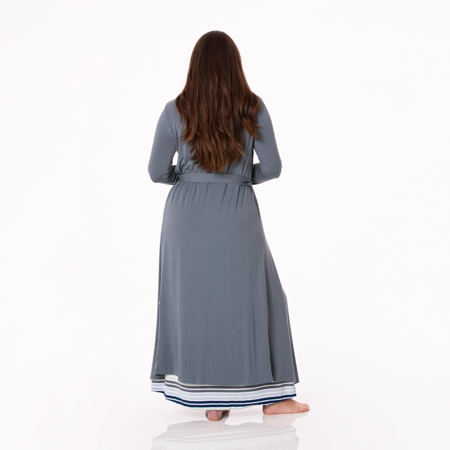 Women's Solid Basic Robe in Slate