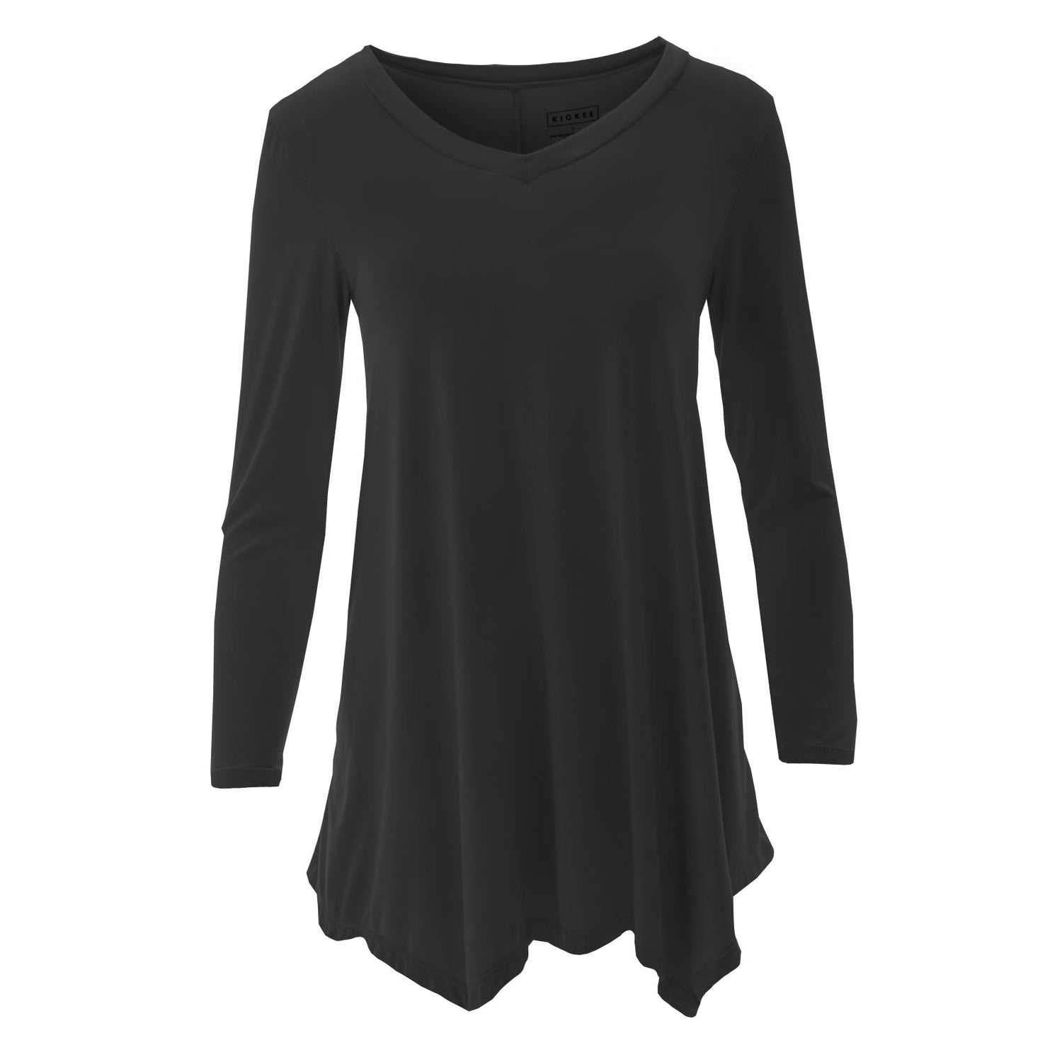 Women's Solid Long Sleeve Tunic in Midnight