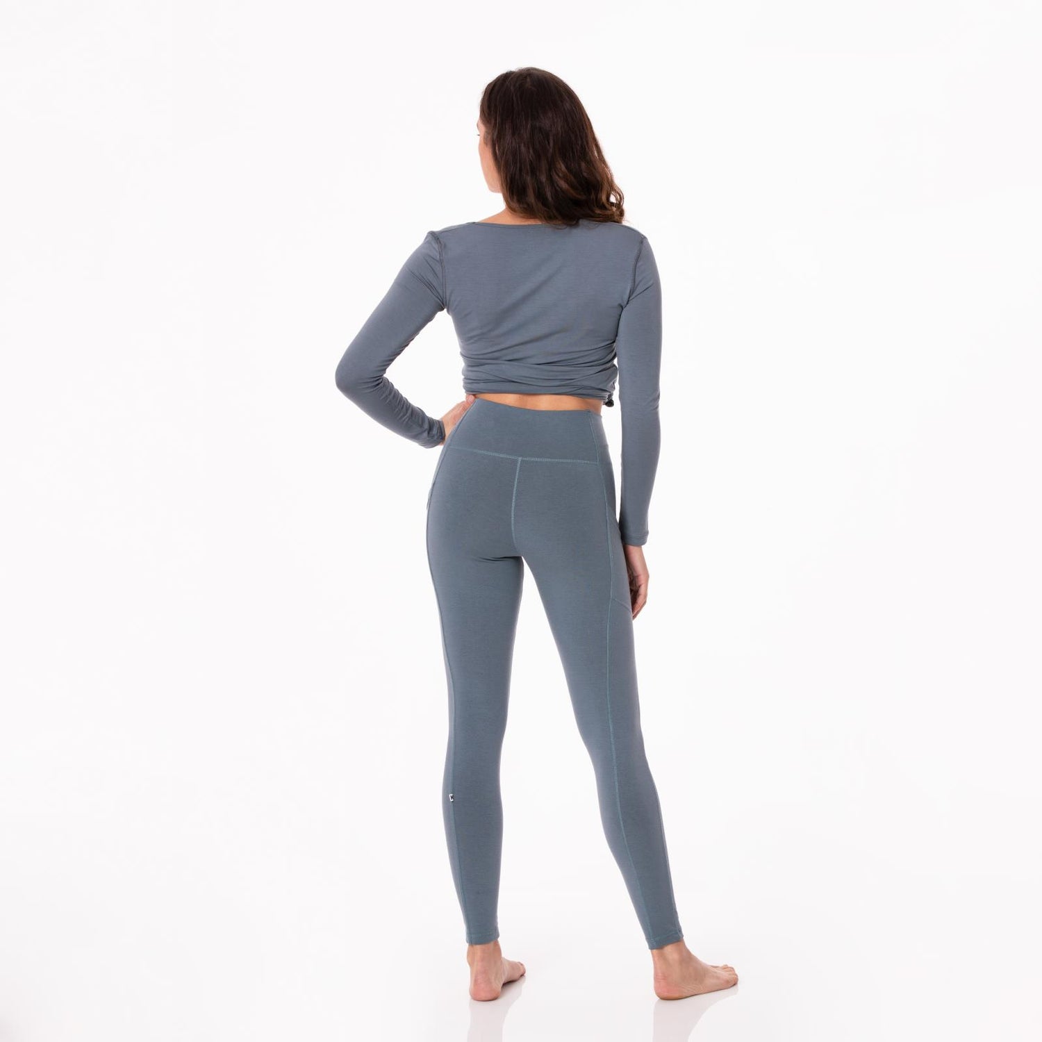 Women's Solid Luxe Stretch Leggings with Pockets in Slate
