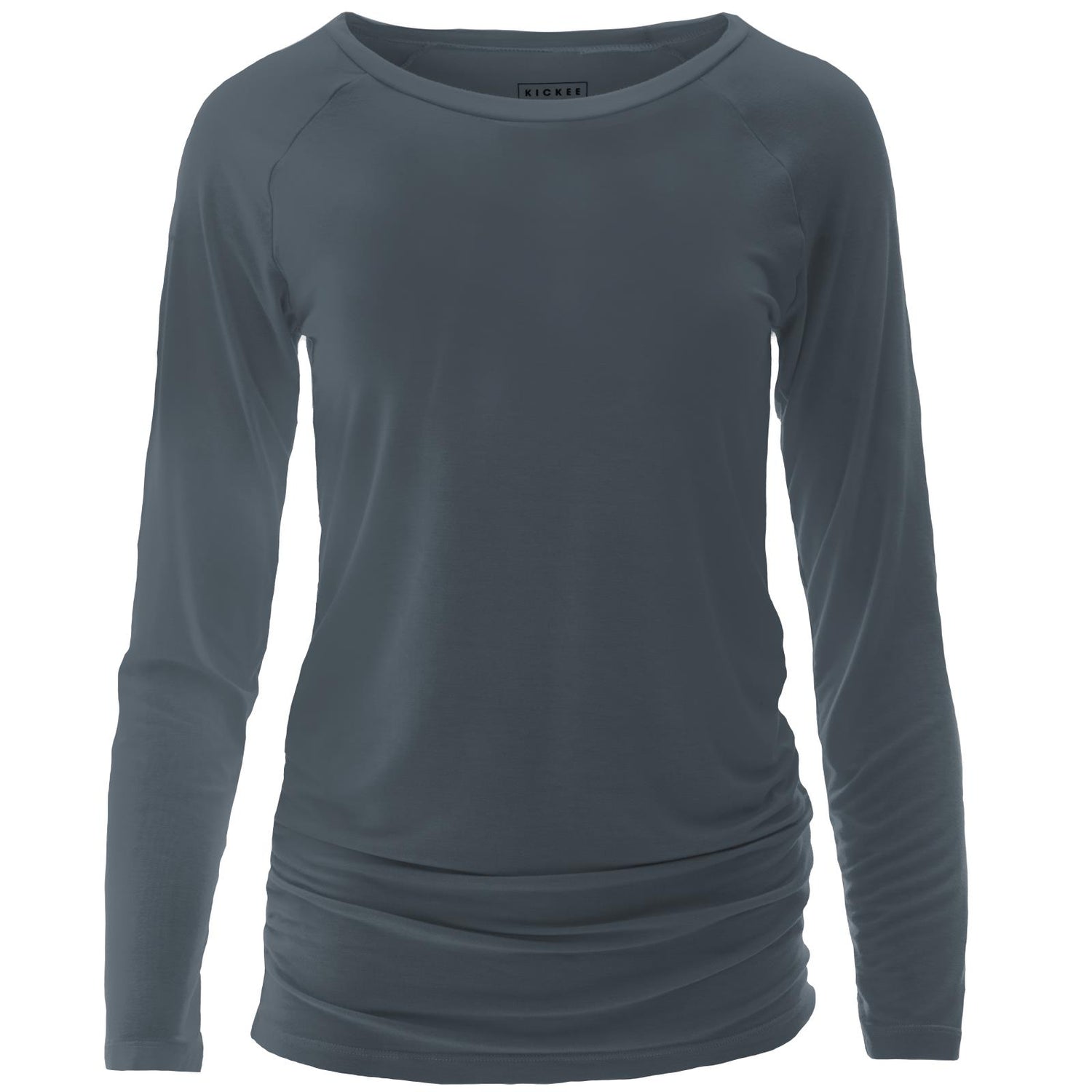 Long Sleeve Raglan Maternity Tee in Slate
