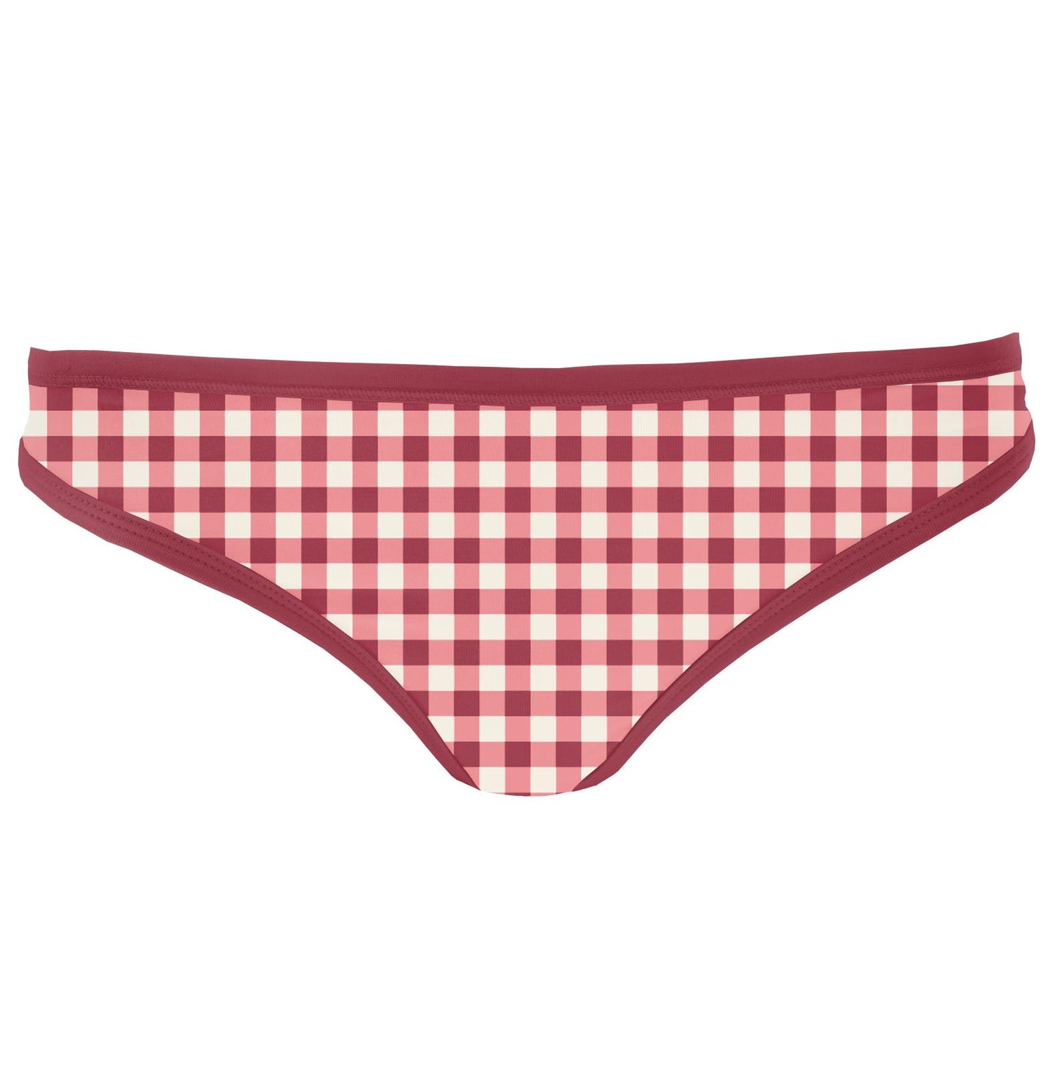 Women's Print Classic Thong Underwear in Wild Strawberry Gingham