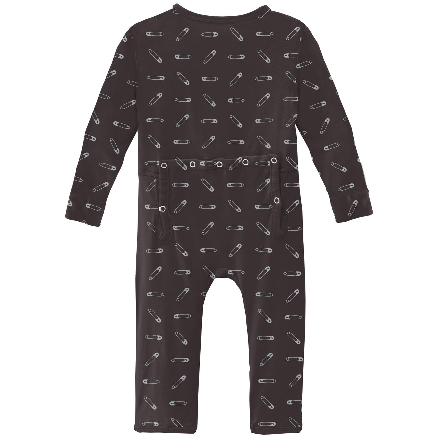 Print Coverall with 2 Way Zipper in Midnight Safety Pins