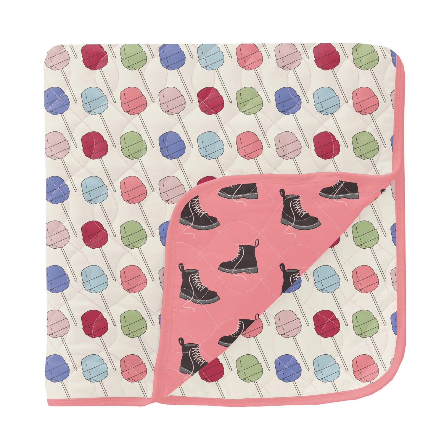 Print Quilted Toddler Blanket in Lula's Lollipops/Strawberry Boots