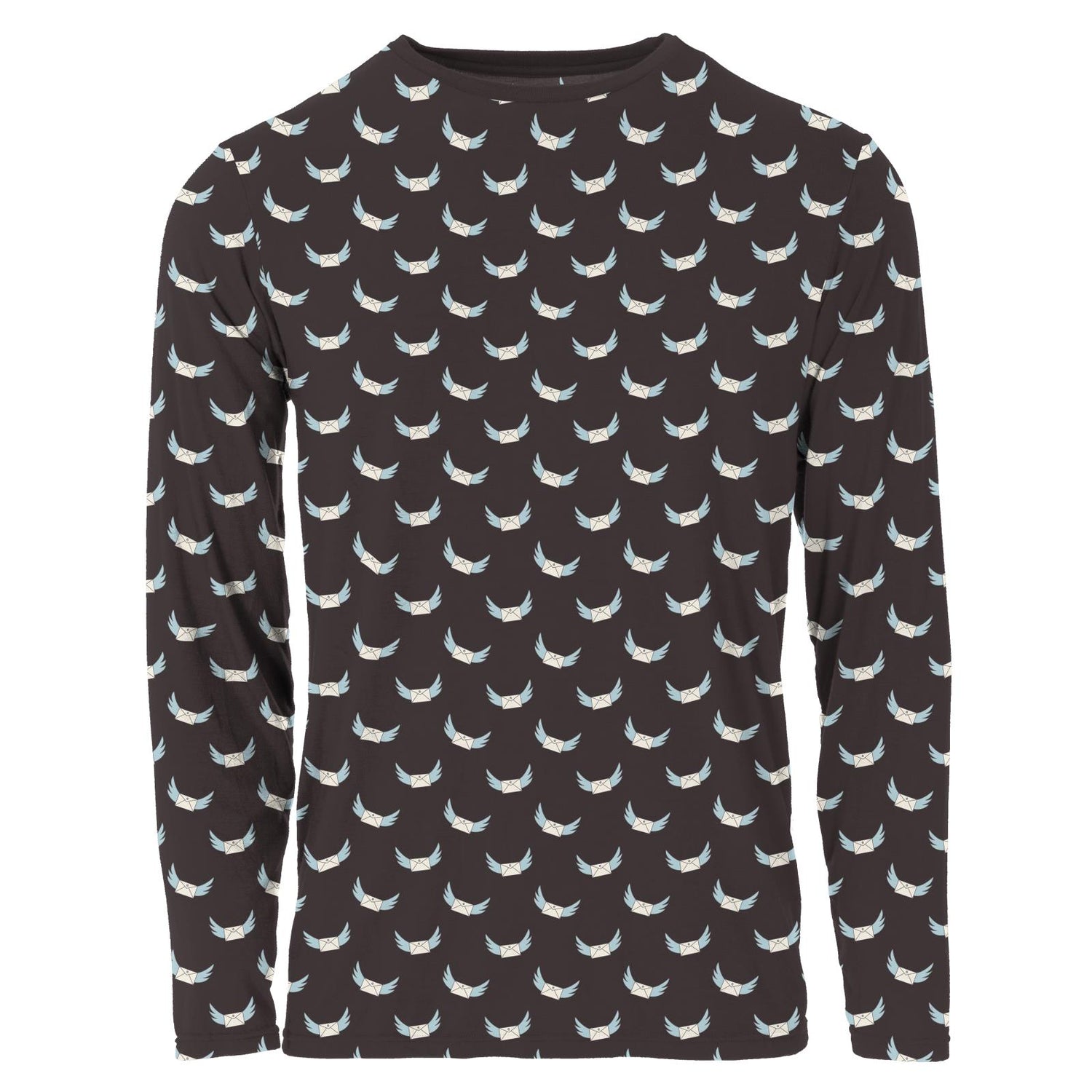 Men's Print Long Sleeve Crew Neck Tee in Midnight Email