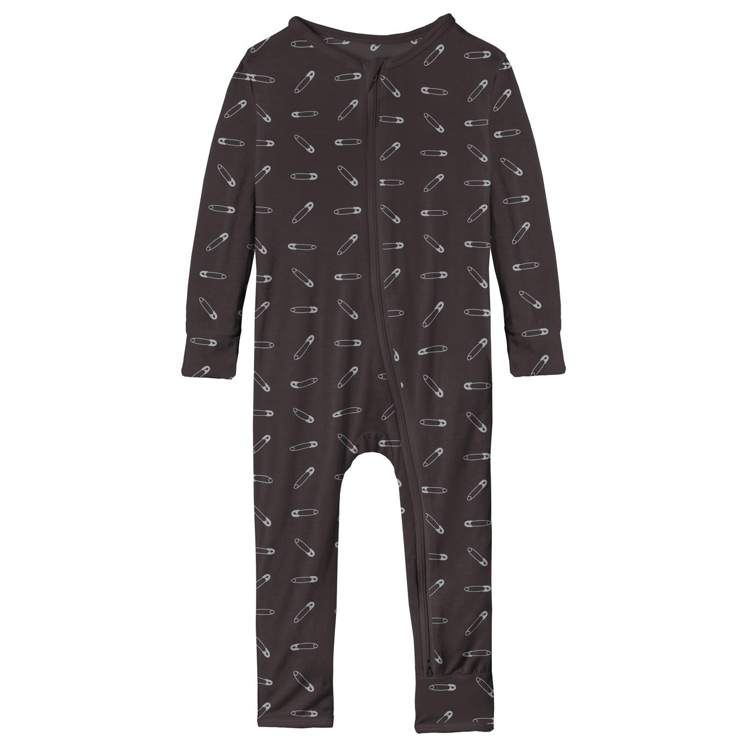 Print Coverall with 2 Way Zipper in Midnight Safety Pins