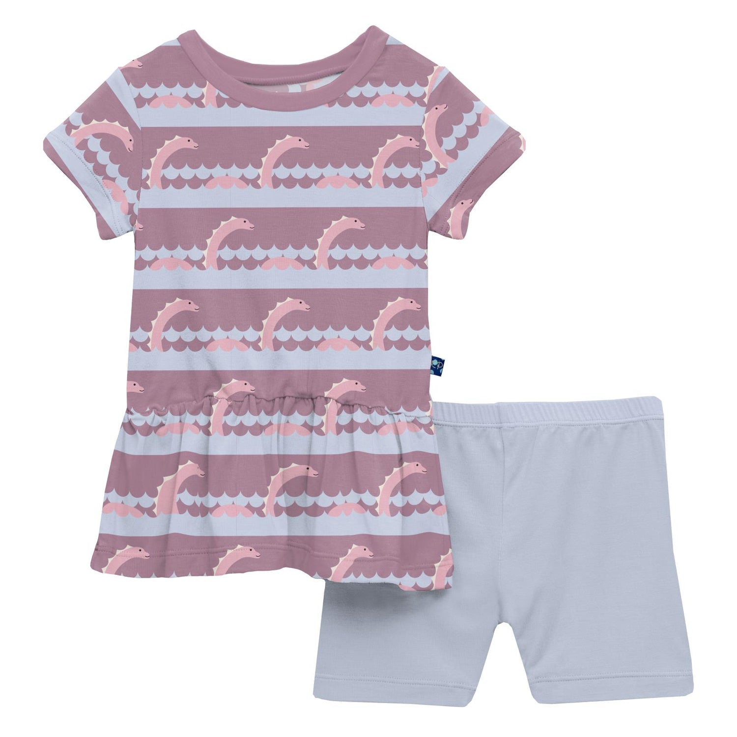 Print Short Sleeve Playtime Outfit Set in Pegasus Sea Monster