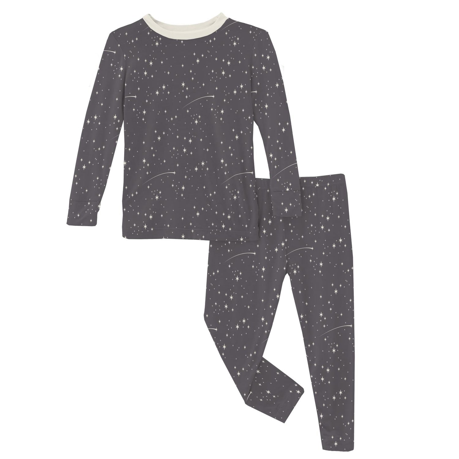 Print Long Sleeve Pajama Set in Rain Shooting Stars